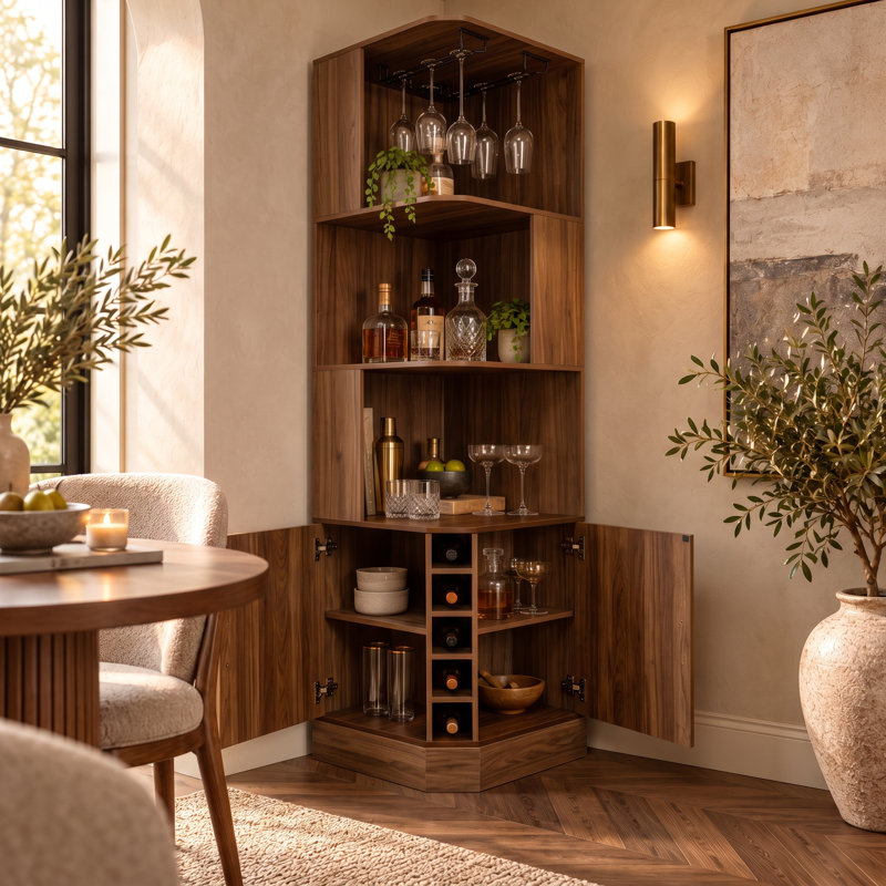 Armoire de bar Farmhouse, Noyer brun