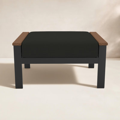 Townsend Indoor Outdoor Aluminum Ottoman with Sunbrella® Cushion