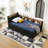 Twin Size Upholstery Velvet Height Adjustable Day Bed with Storage Headboard-1898537437