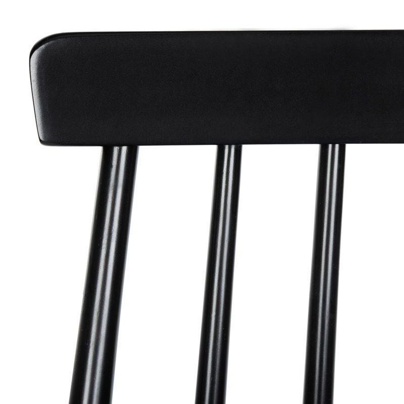 Tabouret de bar et de comptoir en bois massif Birdia, Noir, Tabouret de bar (siège d'une hauteur de 30,08 po)