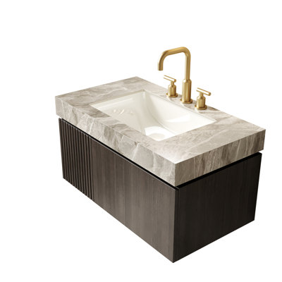 Meuble-lavabo flottant 36 po avec lavabo en céramique 36 po