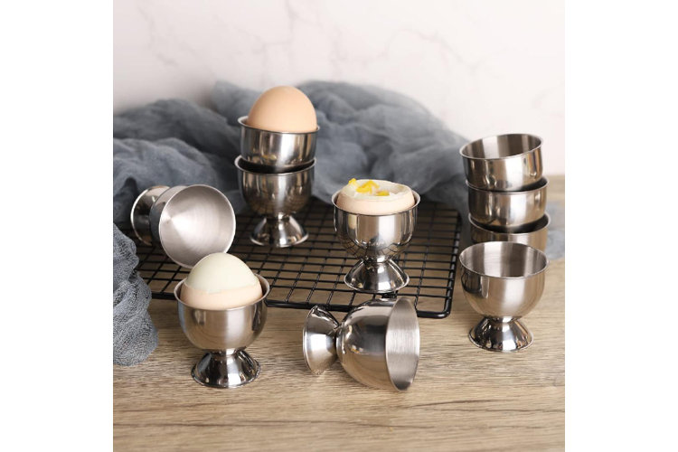 Boiled eggs in egg cups