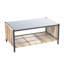 Ensemble de canapé d'extérieur en osier brun 2 places avec coussin gris et table New Comming