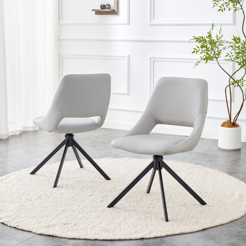 Ensemble de 2 chaises pivotantes confortables, Gris clair