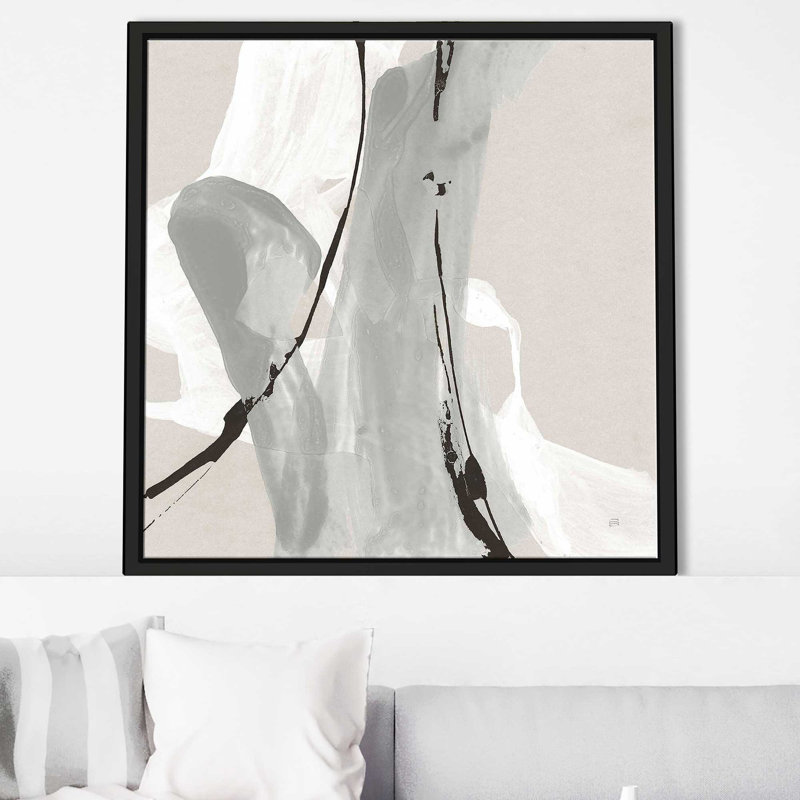 «Touch Of Gray IV» par Chris Paschke, H 27,5 po x l 27,5 po x P 2 po, Cadre flottant noir