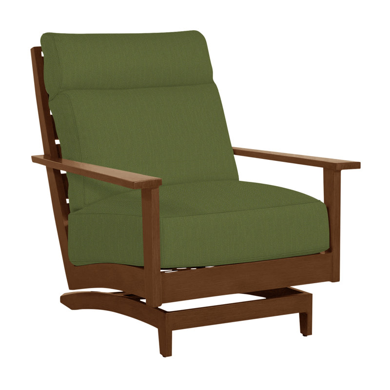 Kennebunkport Patio Lounge Chair with Cushions, Oak, Welt + Standard fill, Linen Forest