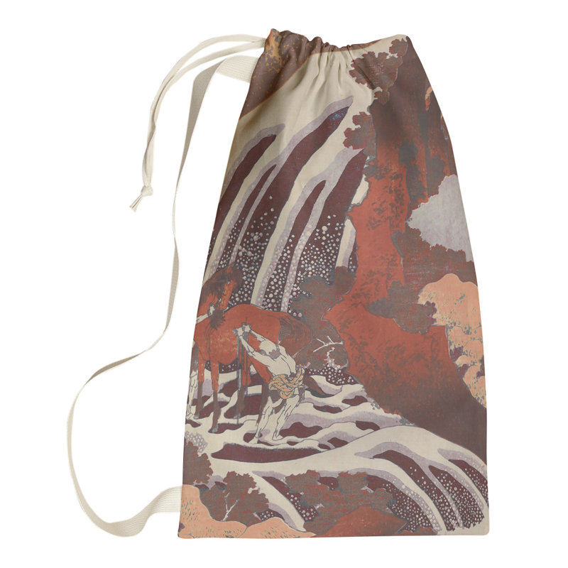 Sac à linge en cascade et cheval, Petit (H 64 po x l 20 po x P 1,5 po), Orange