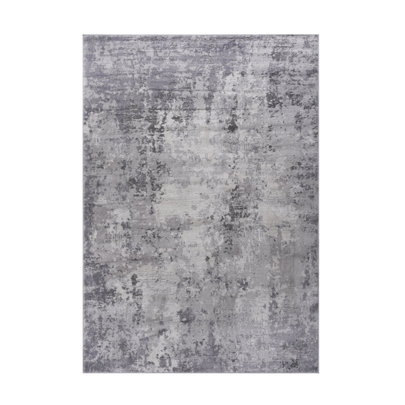 2X8 Abstract Runner Rug, Light Gray, Rectangle 7 pi 9 po x 10 pi