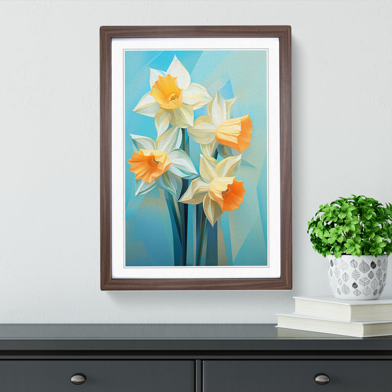 Single Picture Frame Print on Wood, Walnut Framed, 64cm H x 46cm W