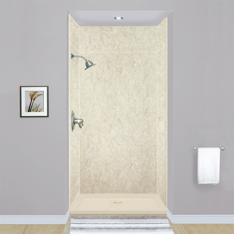 Mur de douche à 6 panneaux Expressions, Brouillard de mer, H 72 po x l 60 po x P 48 po