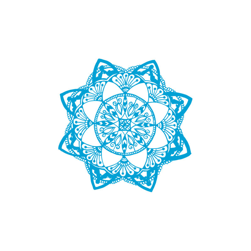 Décalcomanie murale décoration boho bohémien chambre Natazhat, Bleu givré