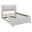 Lit plateforme tapissier avec lit gigogne-413692908