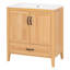 Meuble-lavabo de 30 po avec lavabo en céramique, portes à fermeture douce, tablettes réglables, compartiments de rangement et tiroirs