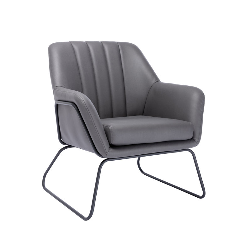 Daveonte Upholstered Armchair, Dark Gray Microfiber/Microsuede