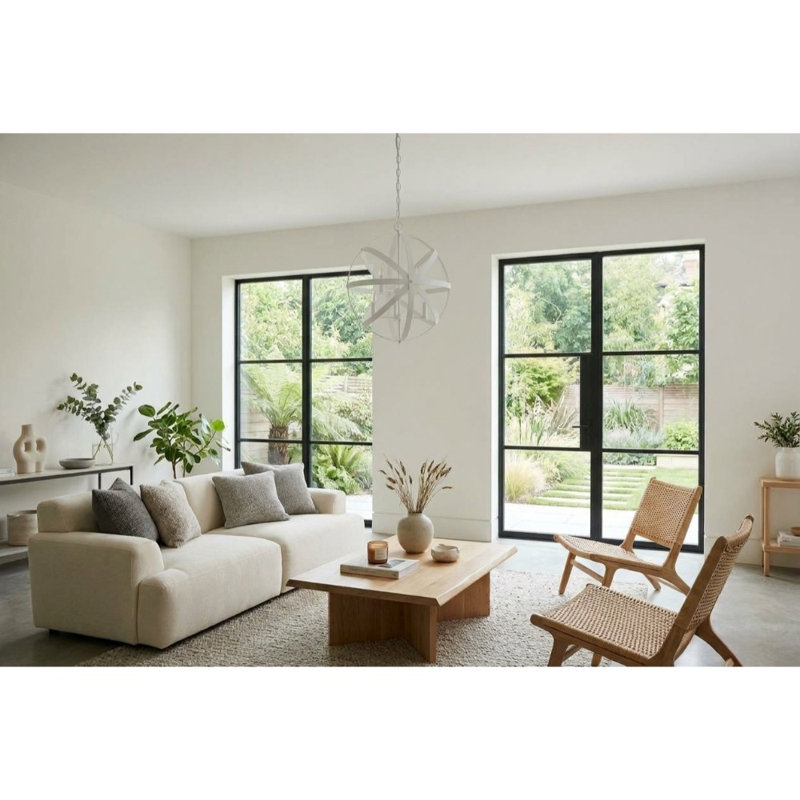 Modern Chrome 4-Light Chrome Iron Cage Chandelier