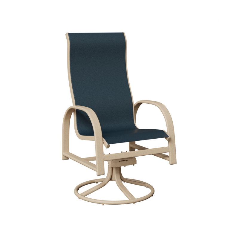 Chaise berçante pivotante à haut dossier en aluminium Amma Luna, Marine, Aluminium Luna multicolore