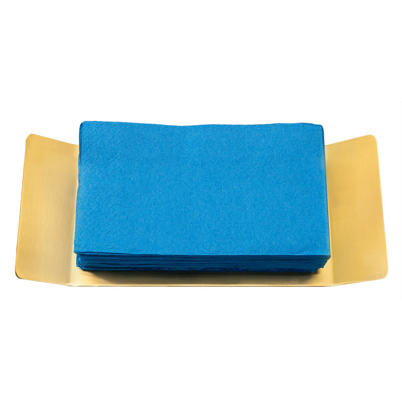 Porte-serviettes de table, L 9,8 po x P 6,7 po, Laiton satiné