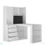 Bureau en L avec chargeur, bureau d'ordinateur avec tiroirs, bibliothèque, avec éclairage à DEL, bureau d'angle moderne, bureau à domicile, bureau d'écriture en L, bureau d'ordinateur de coin avec rangement
