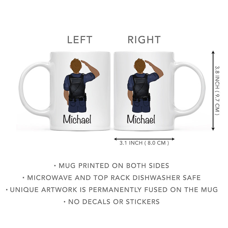 Tasse à café personnalisée, Oui, Jaune / brun, homme, agent de police 27