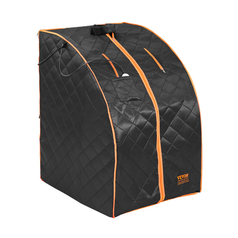 Black Satin Portable Infrared Sauna Tent with Metal Frame