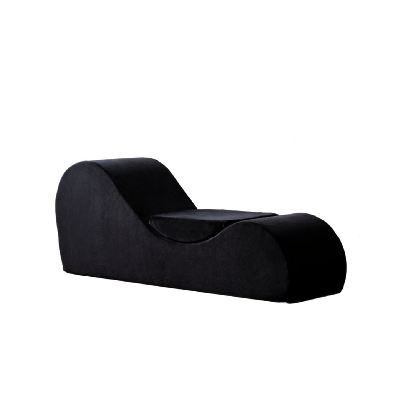 Chaise longue Relax, conception ergonomique, noyau en mousse haute, housse amovible noire lavable avec fonctionnalité, mousse, housse lavable à la machine,