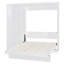 Lit escamotable double pleine grandeur avec tablettes, garde-robe et lumières DEL, blanc