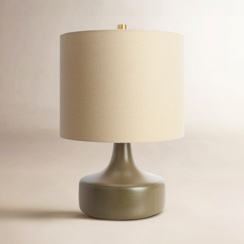 Medano Ceramic Table Lamp, Olive