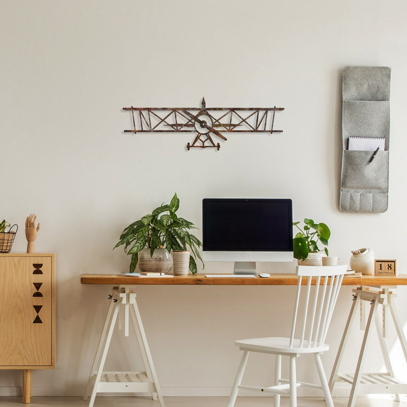 Hand-Painted Decorative Metal Wall Accessory, Antiquation Finish, 9.1 x 27.6 inches | Durable Metal Body, Thickness: 0.06 inches | Unique Wall Art for Home Decor, Adds Charm & Character to Any Space