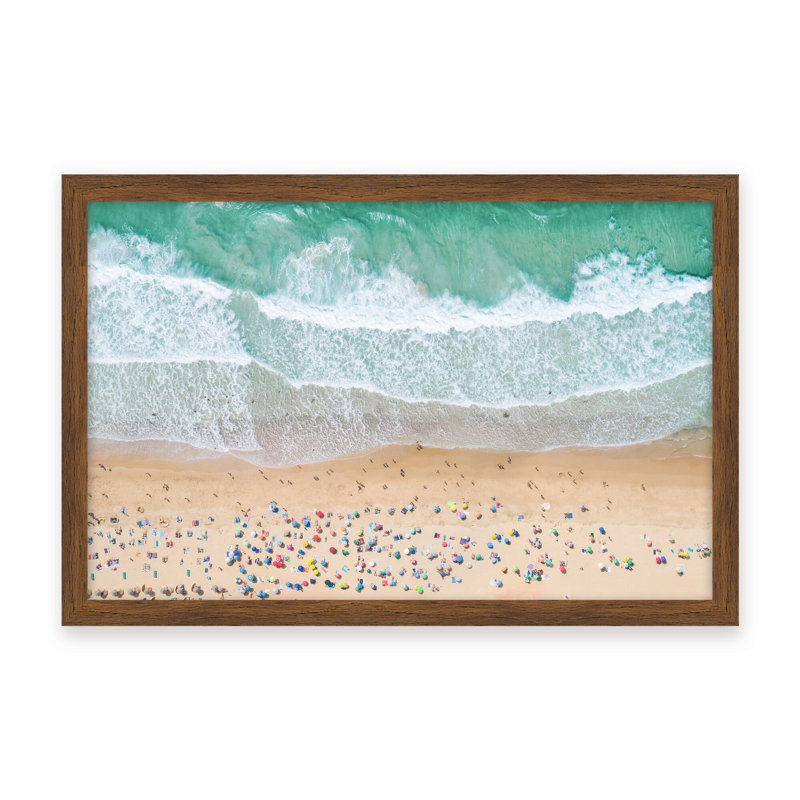 Coastal Retreat Summer Beach by  - Picture Frame Photograph on Paper, 24" H x 36" W x 1.125" D, Beige, Framed Matted Print