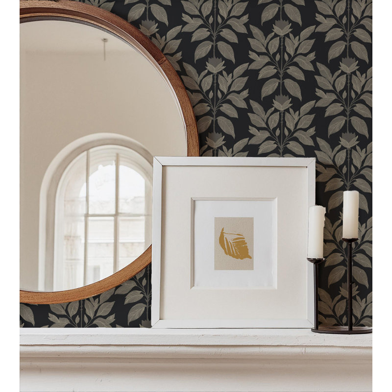 Wayward Petal - Floral Wallpaper, Non-Pasted, Non-Woven, Driftwood Taupe