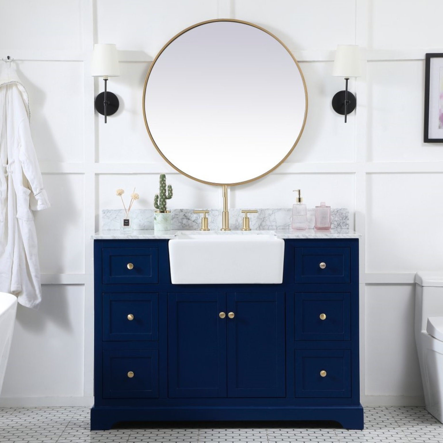 Pardue 48'' Single Bathroom Vanity, Blue