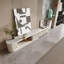 Extendable Modern Wood TV Stand With Faux Marble Countertop, Media Console With 3 Drawers, Fully Assembled