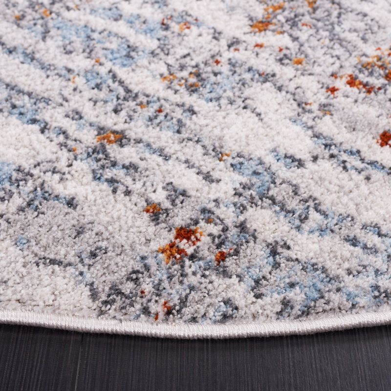 Tapis ivoire / gris Ethellee 684, Carré 6 pi 7 po