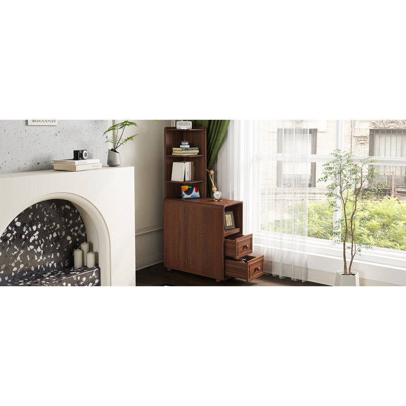 Table de bout avec tiroirs, table de coin avec tablettes ouvertes, grande table d'appoint pour chambre à coucher et coin (date prévue de livraison: 2025/4/16)