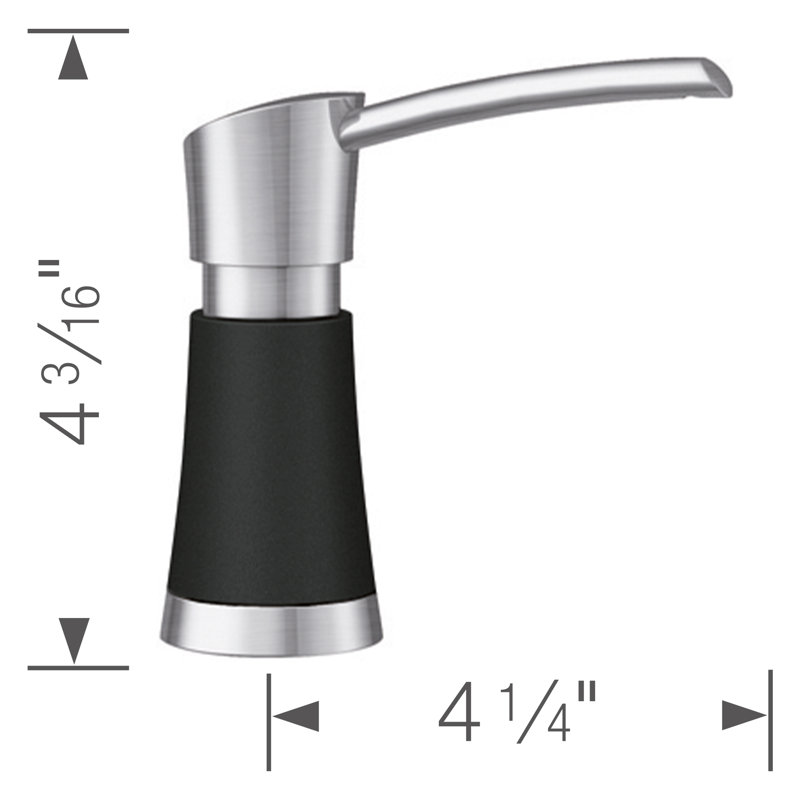 Artona Soap Dispenser - PVD Steel/Coal Black, Coal Black