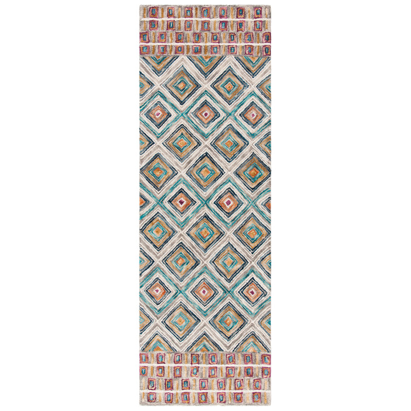 Deyoung Hand Tufted Wool Geometric Rug, Runner 2'3" x 11'