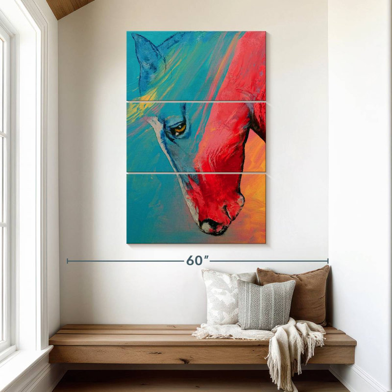 Brampt Multi Color Horse, 50" H x 32" W