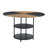 5 Piece Industrial Modern Round Dining Set with 2-Tier Storage, 47.3" Wood with Black Splicing Table -332765859-303254134