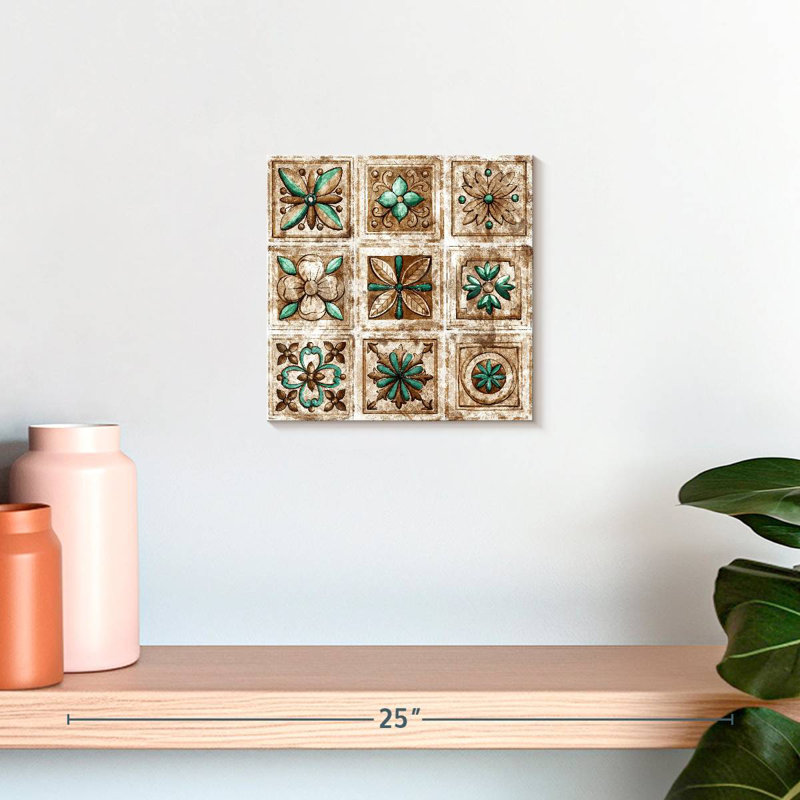 Carrelage floral rétro Kerner, H 10 po x l 10 po