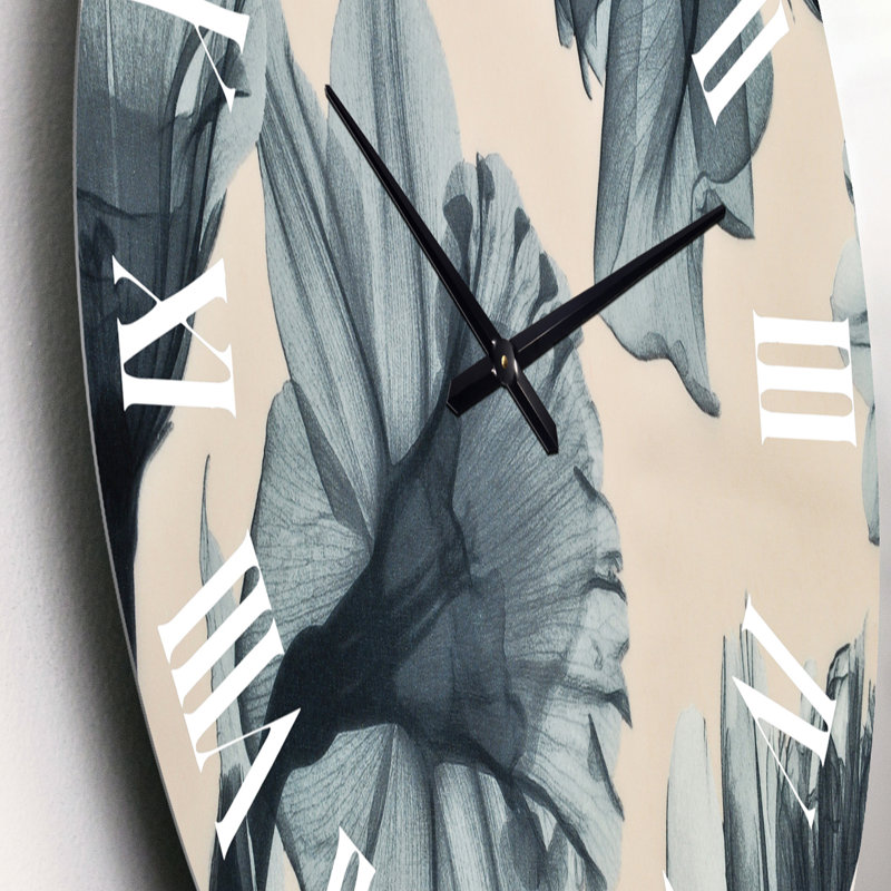 Tissu tacheté fleurs rétro - horloge murale maison de campagne, Petit