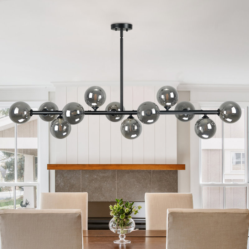 12-light Dimmable Chandelier Modern Chandelier Dining Room Chandelier Linear Chandelier