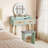 Iesa Boho Natural Rattan Vanity with LED Mirror and Stool