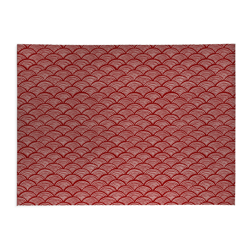 Tapis de cuisine Rolling Waves, Rouge canneberge, Rectangle 5 pi x 7 pi