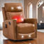 Fauteuil inclinable et pivotant à 360 ° - Cuir véritable - Massage 8 points et chaleur - Inclinaison à 155 ° - Assemblage sans outil?-115753279