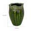 Pot à fleurs décoratif Ashly avec bordure festonnée, céramique texturée verte 11 pouces-130990676-130990677