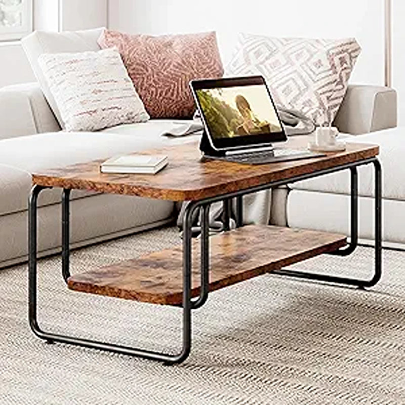 Table basse 47 po, table basse rectangulaire avec rangement à 2 niveaux et ...