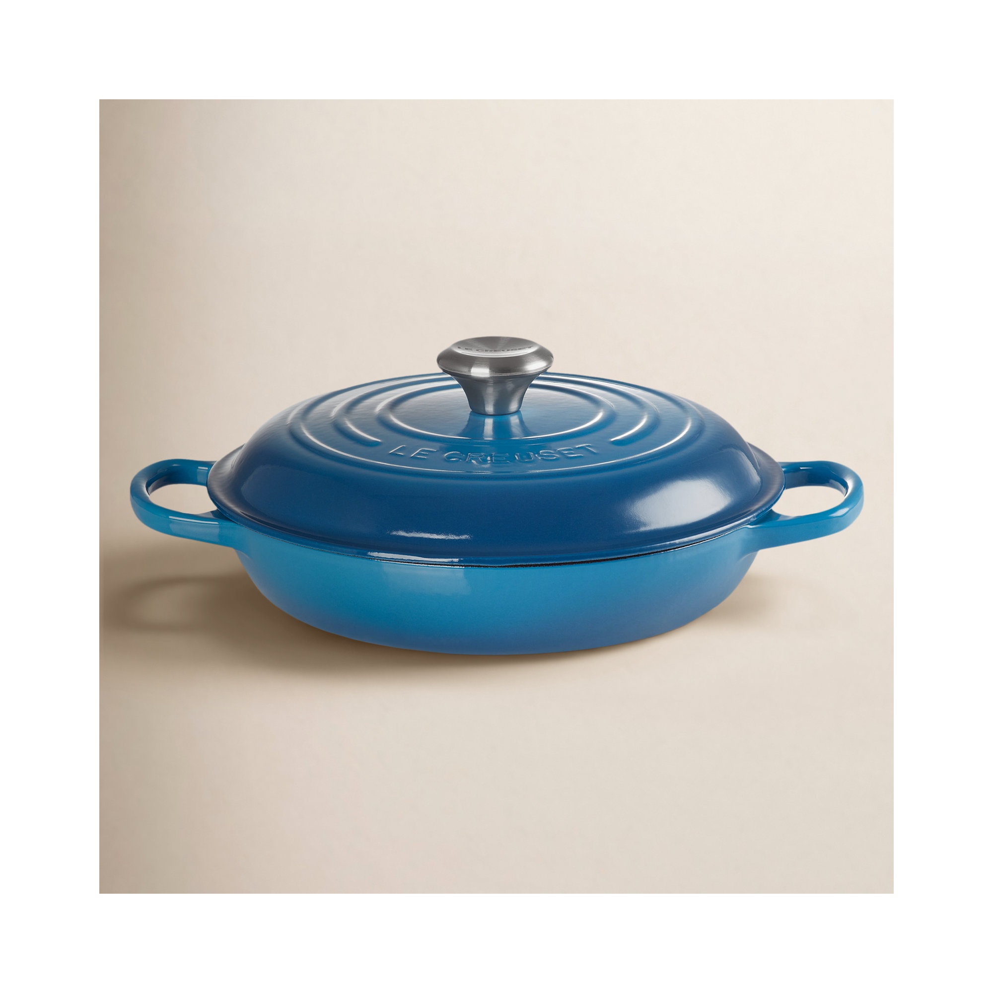 Le Creuset Signature Enameled Cast Iron Braiser with Lid, Marseille, 5 quarts