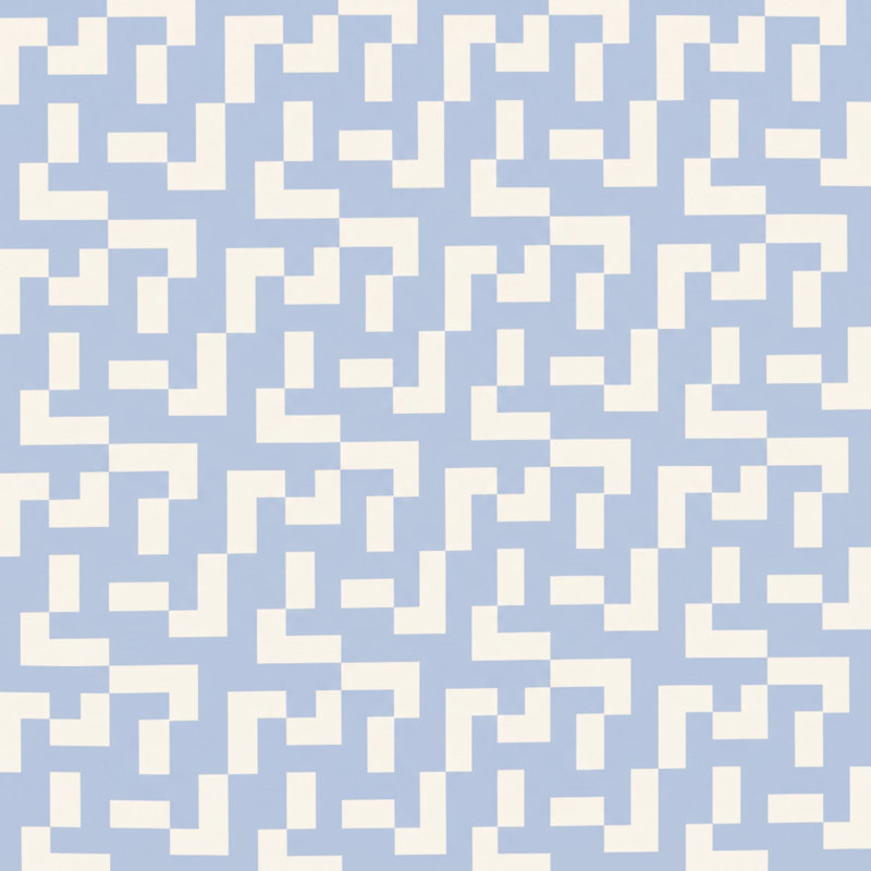 Geometric Maze Throw Blanket, 50in W x 60in H, Light Gray Light Beige