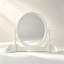 Miroir de coiffeuse vintage sculpté ivoire de 48 pouces
