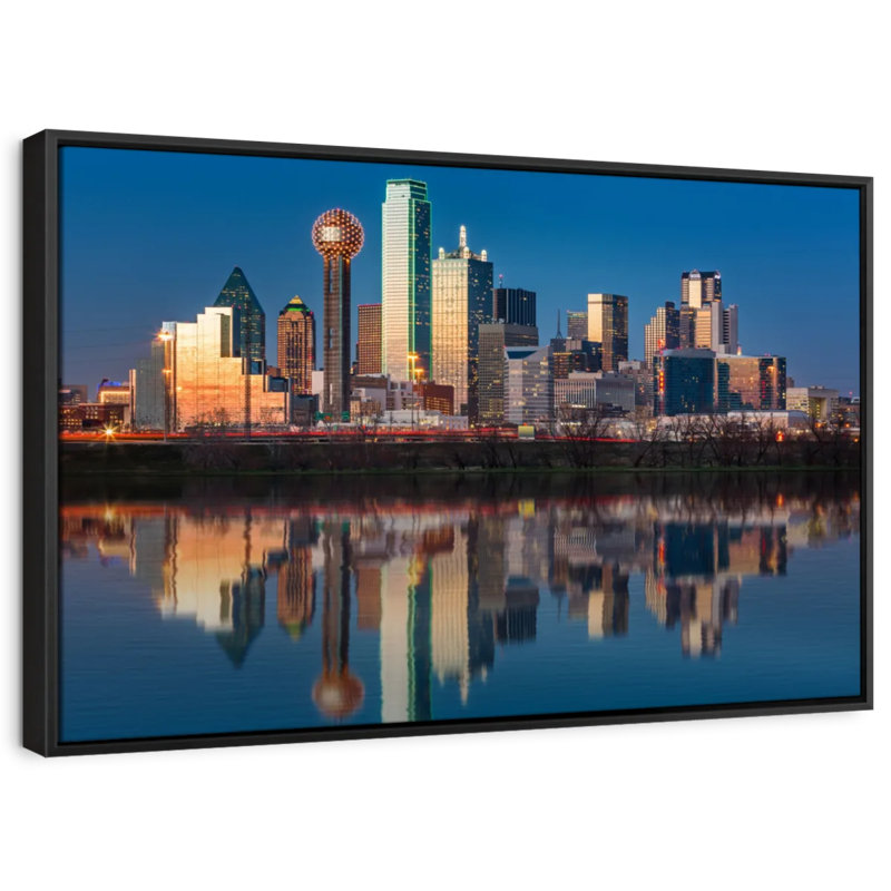 «Dallas Skyline», reproduction sur toile, H 25 po x l 37 po
